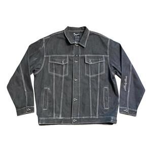 Kani Jeans Mens 3XLT Gray Denim Button Up Jacket Streetwear Hip Hop 90s Y2K